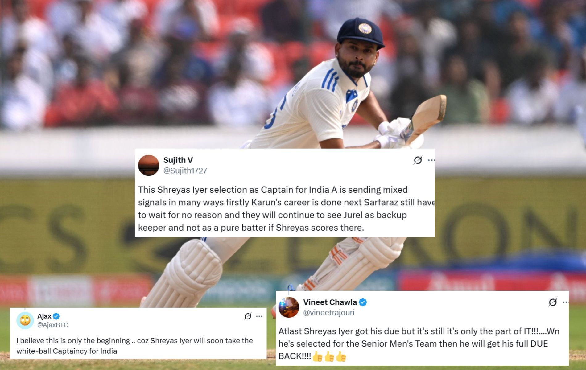 "Will soon take the white-ball Captaincy for India" - Fans react to Shreyas Iyer's appointment as captain for India A vs Australia A 2025 series