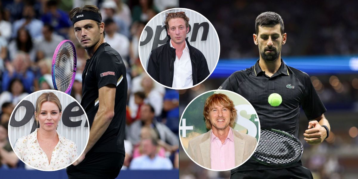 Taylor Fritz's dad makes rare appearance as NBA commissioner Adam Silver, actors Owen Wilson, Jeremy Allen White & other celebrities pack US Open for Novak Djokovic QF