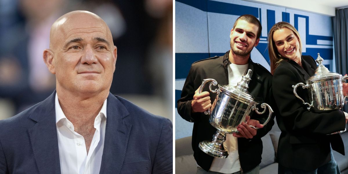 Andre Agassi sends sweet congratulatory messages to Aryna Sabalenka and Carlos Alcaraz after their US Open triumphs thumbnail