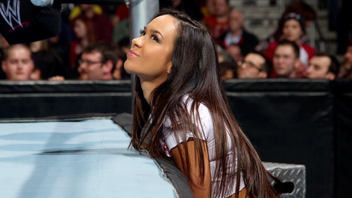 AJ Lee grunted at Becky Lynch during their first WWE meeting