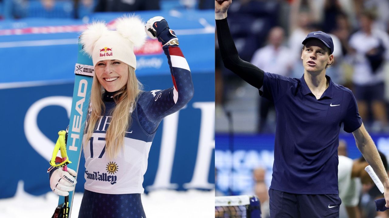 Lindsey Vonn reacts as Jannik Sinner beats Felix Auger-Aliassime to set up US Open final against Carlos Alcaraz