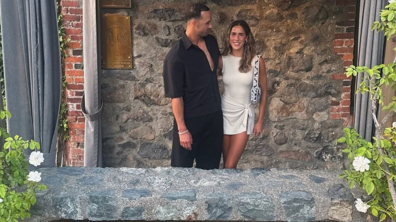 Jack Flaherty's girlfriend, Katie Johnson, takes on thrilling jet ski ride across blue waves during tropical escape