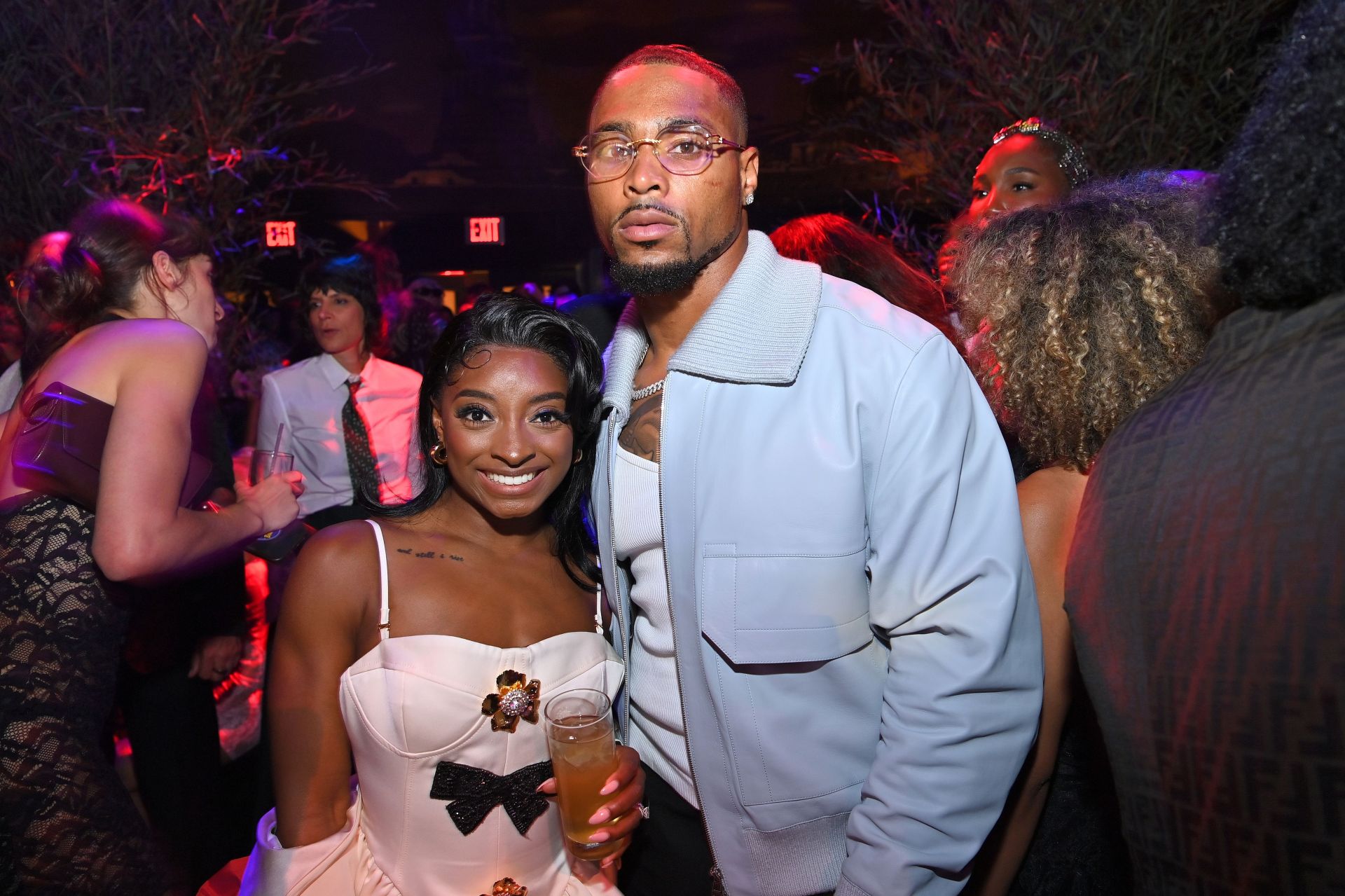 Jonathan Owens' wife Simone Biles turns heads in black chic dress at Audemars Piguet event