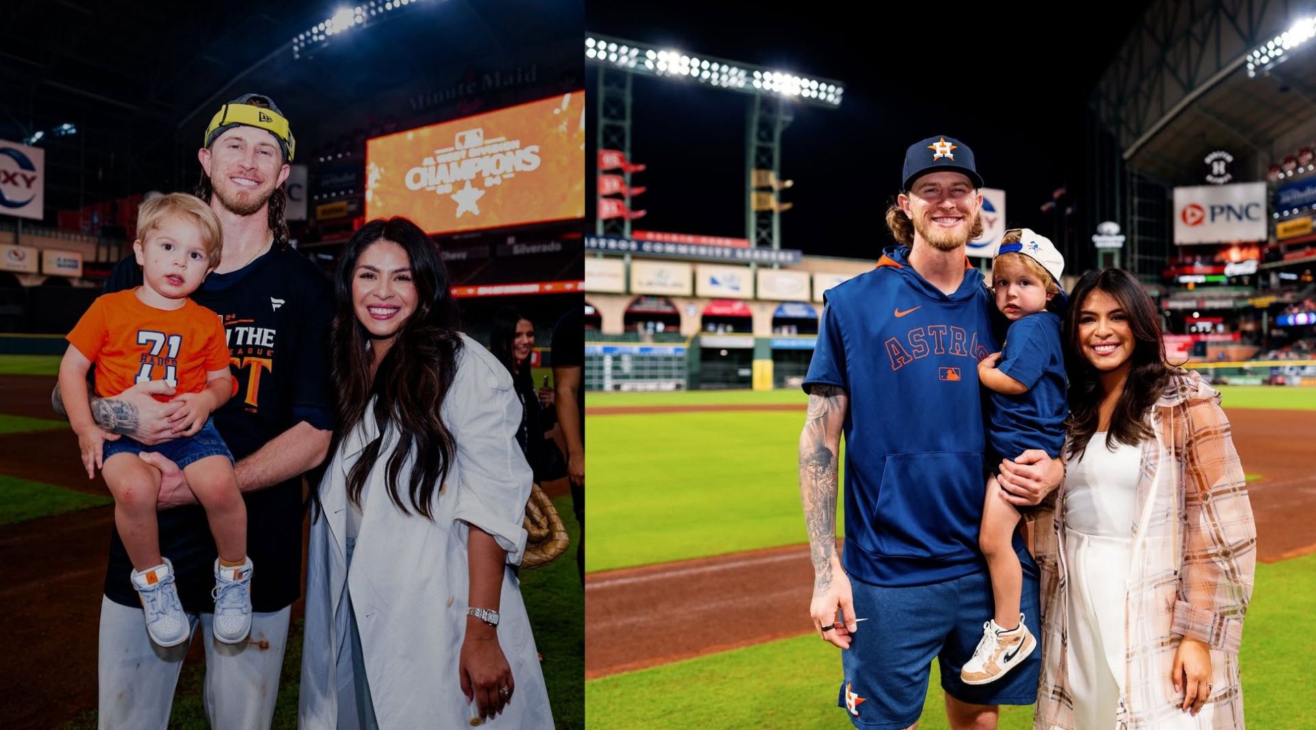 Josh Hader's wife Maria 'shocks' Astros closer husband with 'nasty' first pitch 