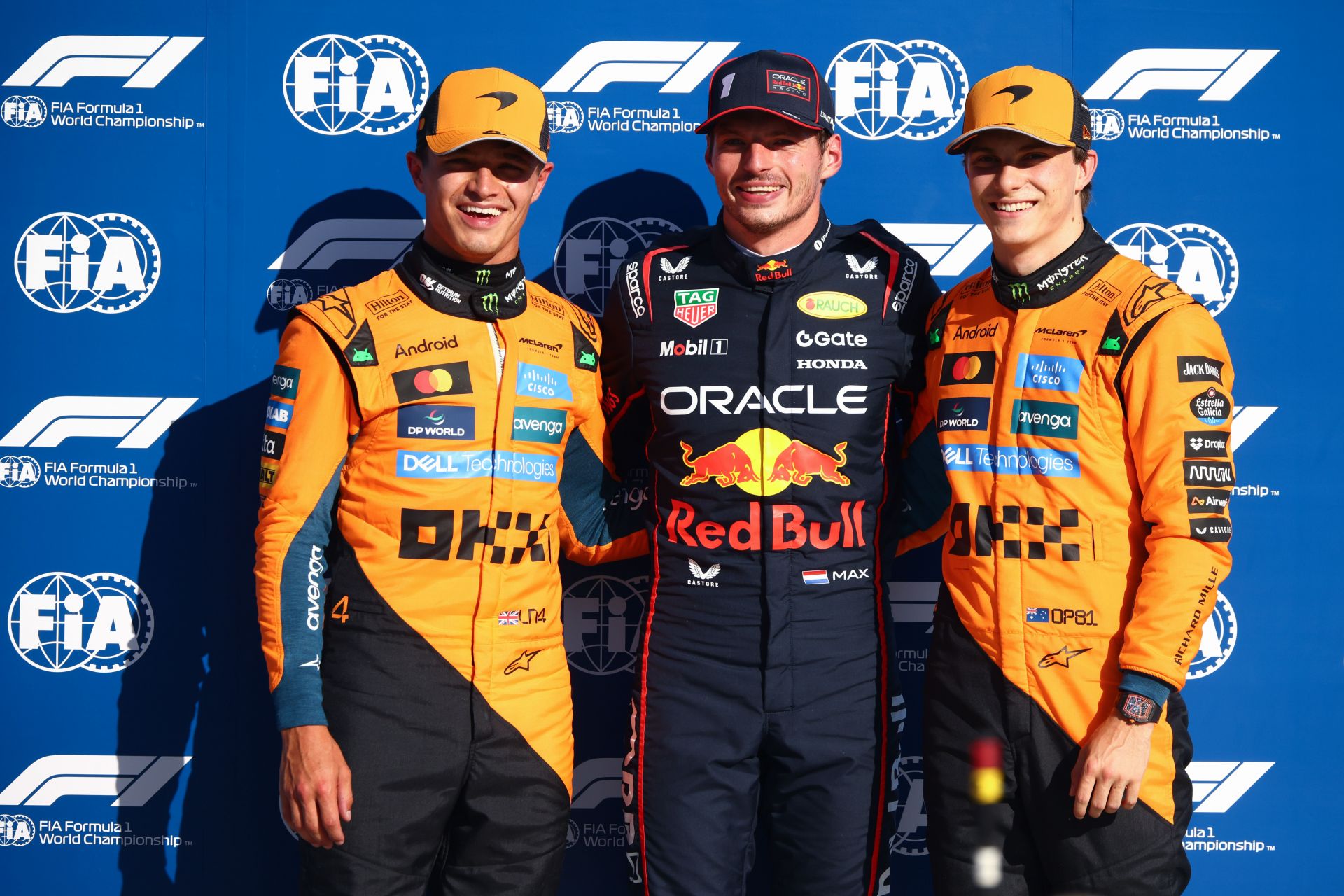 Lando Norris reacts to Max Verstappen beating him for pole position at the F1 Italian GP