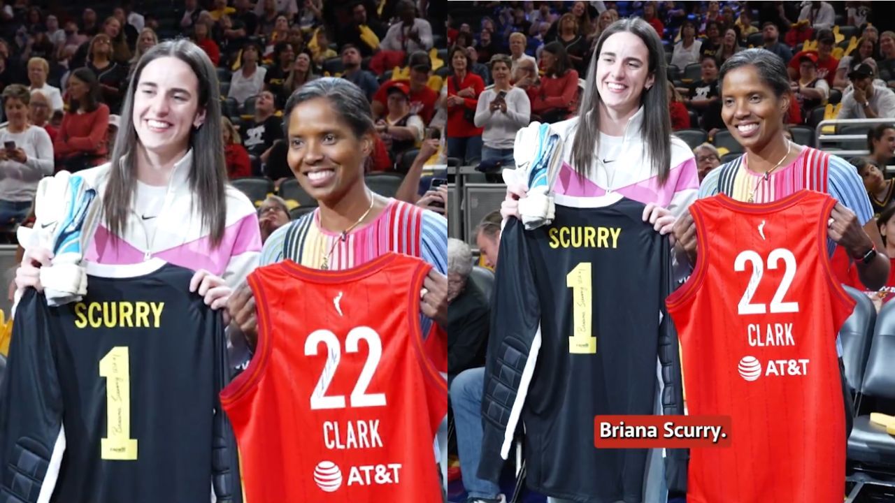 "It's an honor to meet you": Caitlin Clark showered with kind words by Briana Scurry during heartfelt courtside moment