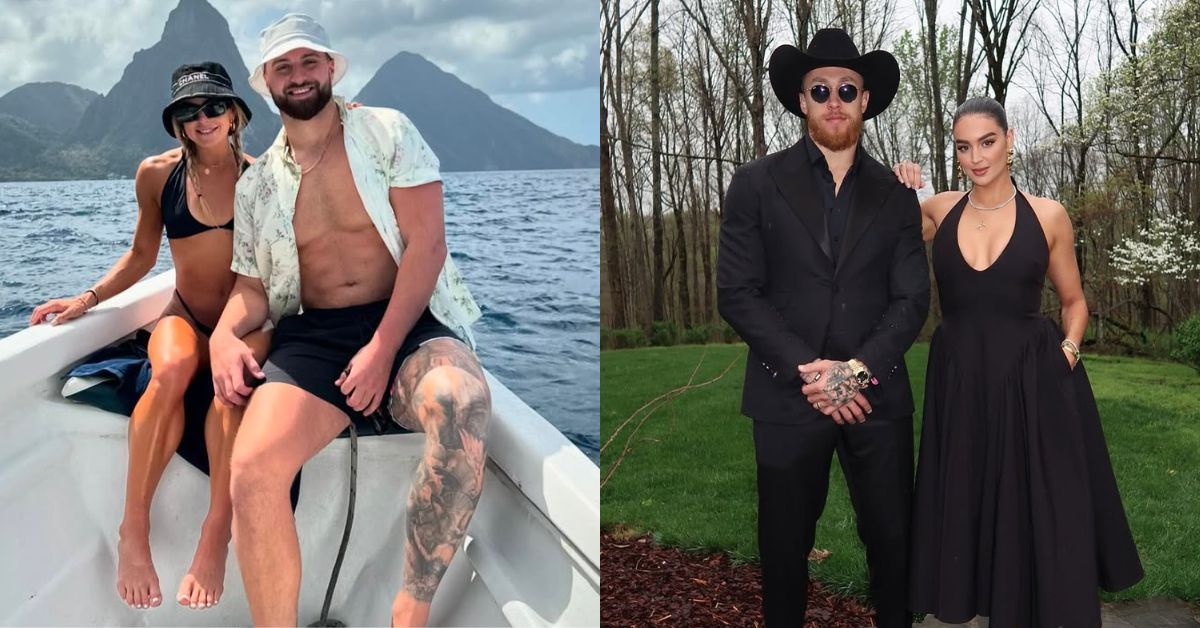 Jake Ferguson’s fiancée Haley Cavinder drops 3-word reaction on George Kittle's wife Claire's gameday outfit vs. Seahawks