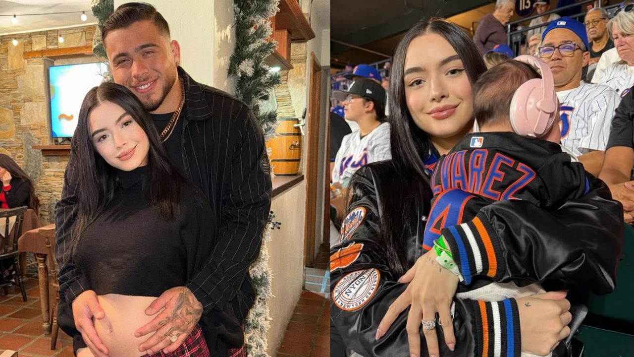 Francisco Alvarez's wife Nahomi pairs black bikini top with jeans in mirror selfie, flashing an effortlessly radiant and cheerful smile
