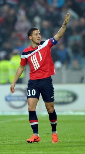 Eden Hazard on Sunday bade farewell to outgoing champions Lille Eden Hazard on Sunday bade farewell to outgoing champions Lille