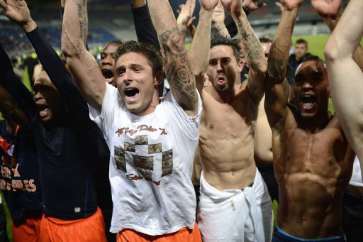 Montpellier's Olivier Giroud (C) finished as the top scorer in Ligue 1 Montpellier's Olivier Giroud (C) finished as the top scorer in Ligue 1