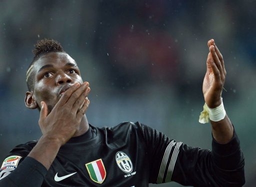 Juventus' Paul Pogba celebrates after scoring Juventus' Paul Pogba celebrates after scoring