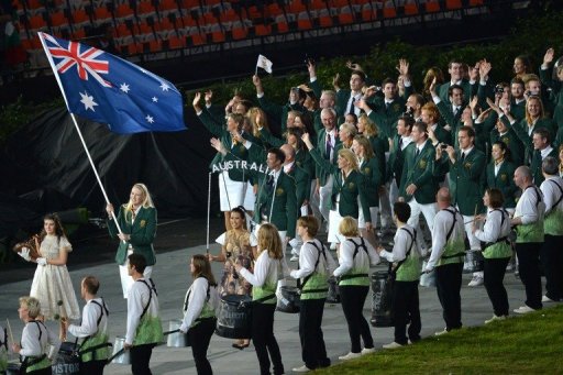 Australia's delegation arrives at the stadium during the opening ceremony of the London 2012 Olympic Games, in July Australia's delegation arrives at the stadium during the opening ceremony of the London 2012 Olympic Games, in July