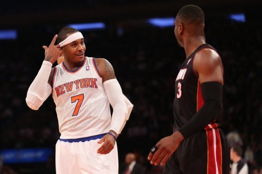 Carmelo Anthony scored 30 points and the New York Knicks beat reigning NBA champion Miami 104-84 Carmelo Anthony scored 30 points and the New York Knicks beat reigning NBA champion Miami 104-84