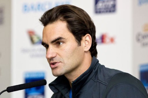 Roger Federer speaks during a press conference a day ahead of the ATP World Tour Finals Roger Federer speaks during a press conference a day ahead of the ATP World Tour Finals