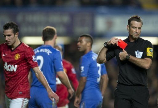 Mark Clattenburg sent off two Chelsea players during the Manchester United game Mark Clattenburg sent off two Chelsea players during the Manchester United game