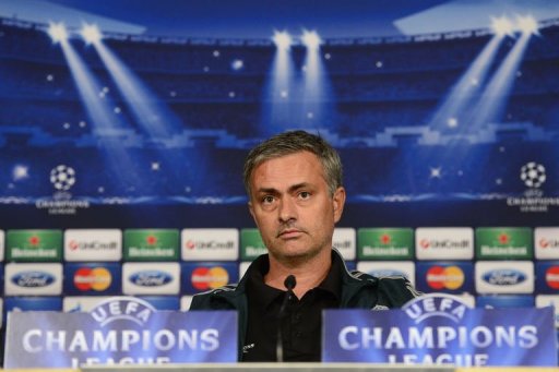 Real Madrid's coach Jose Mourinho gives a press conference at the Santiago Bernabeu Real Madrid's coach Jose Mourinho gives a press conference at the Santiago Bernabeu