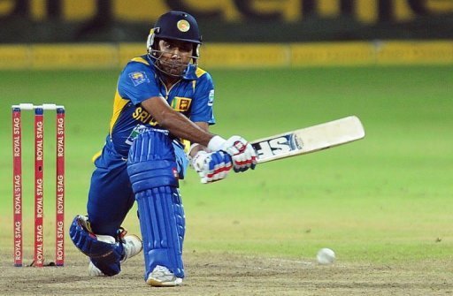 Sri Lanka captain Mahela Jayawardene plays a shot Sri Lanka captain Mahela Jayawardene plays a shot