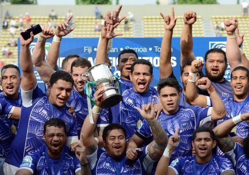 Samoa players celebrating after winning the Pacific Nations Cup in Tokyo in June Samoa players celebrating after winning the Pacific Nations Cup in Tokyo in June