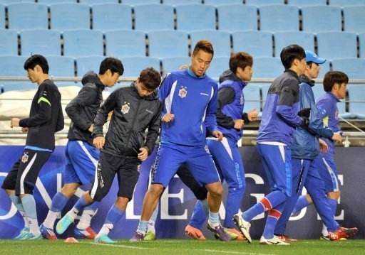 Ulsan Hyundai players training in Ulsan, South Korea, on November 9 Ulsan Hyundai players training in Ulsan, South Korea, on November 9