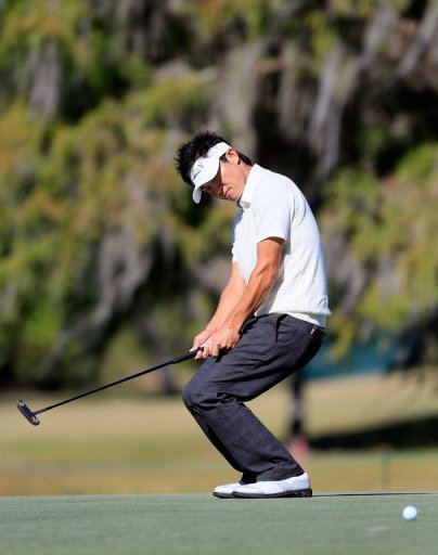 Ryuji Imada of Japan plays a shot on the 14th hole during the second round Ryuji Imada of Japan plays a shot on the 14th hole during the second round