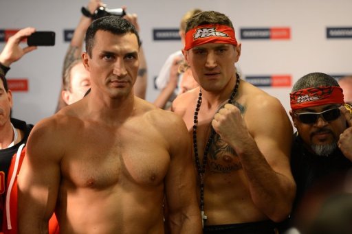 Polish challenger Wach (C) takes on Klitschko with the world champions' IBF, WBO and WBA belts on the line in Hamburg Polish challenger Wach (C) takes on Klitschko with the world champions' IBF, WBO and WBA belts on the line in Hamburg