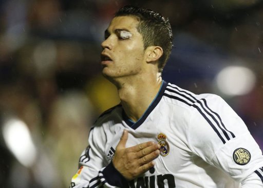 Real Madrid's Cristiano Ronaldo celebrates after scoring Real Madrid's Cristiano Ronaldo celebrates after scoring