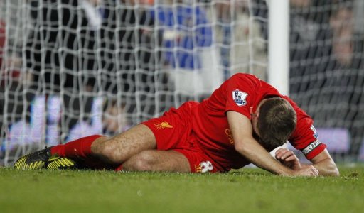 Steven Gerrard lies injured during the Premier League match between Chelsea and Liverpool Steven Gerrard lies injured during the Premier League match between Chelsea and Liverpool