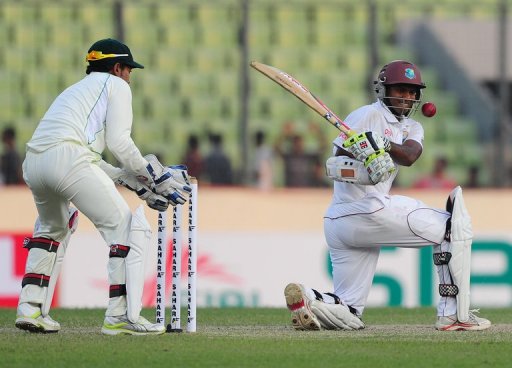 Shivnarine Chanderpaul remained unbeaten on 123 at stumps for his 26th Test century Shivnarine Chanderpaul remained unbeaten on 123 at stumps for his 26th Test century