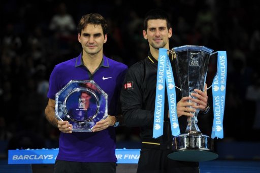Novak Djokovic (right) won the first and last big men's tennis events of 2012 Novak Djokovic (right) won the first and last big men's tennis events of 2012