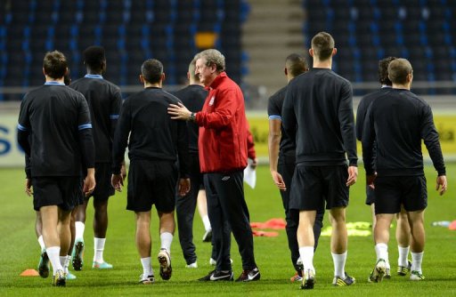 Roy Hodgson oversees a training session of the English national football team Roy Hodgson oversees a training session of the English national football team
