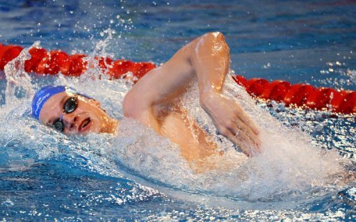 Swimmer Yannick Agnel competes during a 100 m freestyle event, as part of the swimming French championships Swimmer Yannick Agnel competes during a 100 m freestyle event, as part of the swimming French championships
