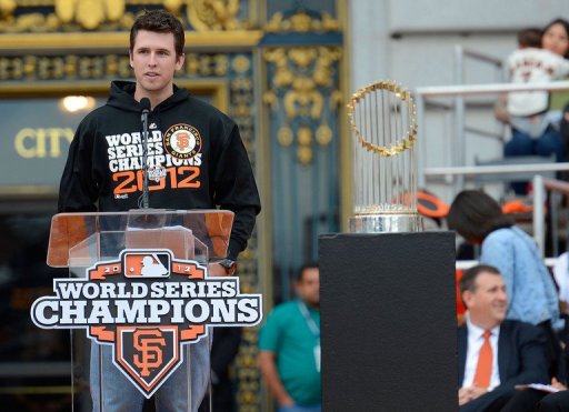 San Francisco Giants catcher Buster Posey has been named baseball's National League Most Valuable Player San Francisco Giants catcher Buster Posey has been named baseball's National League Most Valuable Player