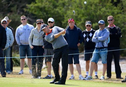 Matthew Guyatt hits to the green Matthew Guyatt hits to the green