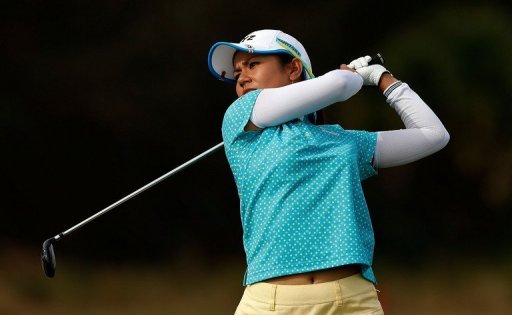 Ai Miyazato of Japan watches a shot on the 18th fairway Ai Miyazato of Japan watches a shot on the 18th fairway