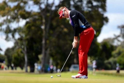 Defending champion Ian Poulter jumped to a one-stroke lead on Saturday at the Australian Masters Defending champion Ian Poulter jumped to a one-stroke lead on Saturday at the Australian Masters