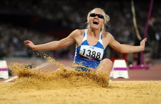 Ukraine's Iulia Korunchak competes in the women's long jump final at the London Paralympic Games Ukraine's Iulia Korunchak competes in the women's long jump final at the London Paralympic Games