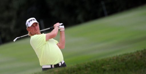 Spanish veteran Miguel Angel Jimenez carded a final-round 65 to take the trophy home by the most slender of margins Spanish veteran Miguel Angel Jimenez carded a final-round 65 to take the trophy home by the most slender of margins
