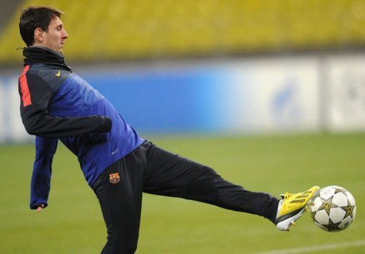 Barcelona's forward Lionel Messi during training in Moscow Barcelona's forward Lionel Messi during training in Moscow