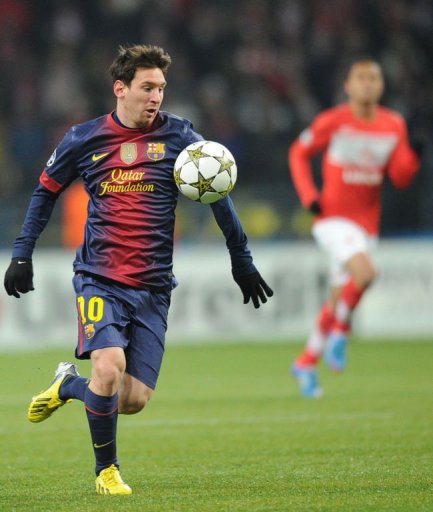 Barcelona's Lionel Messi controls the ball Barcelona's Lionel Messi controls the ball