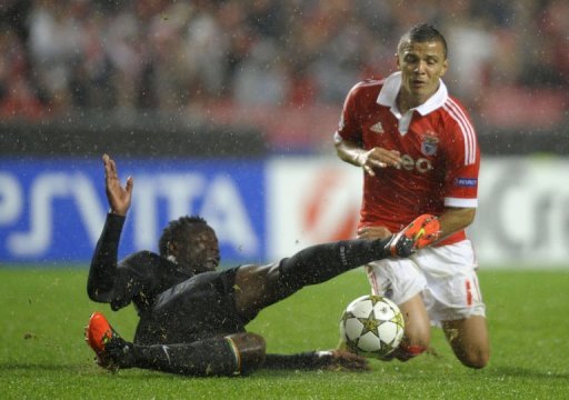 Celtic's Victor Wanyama (L) vies with Benfica's Rodrigo Lima Celtic's Victor Wanyama (L) vies with Benfica's Rodrigo Lima
