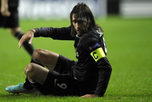 Celtic's Georgios Samaras reacts during the match Celtic's Georgios Samaras reacts during the match