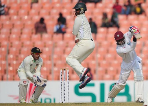 The West Indies lead the series 1-0 after winning the first Test in Dhaka by 77 runs The West Indies lead the series 1-0 after winning the first Test in Dhaka by 77 runs
