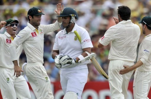 Rory Kleinveldt was out for a duck for South Africa Rory Kleinveldt was out for a duck for South Africa