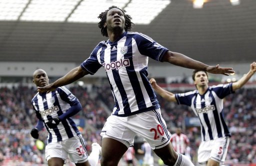 West Bromwich Albion striker Romelu Lukaku celebrates after scoring against Sunderland West Bromwich Albion striker Romelu Lukaku celebrates after scoring against Sunderland