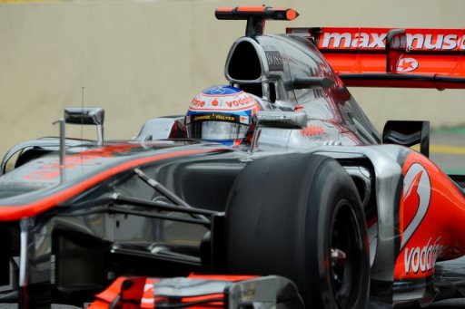 Jenson Button clocked his fastest lap of one minute and 13.188 seconds in the closing seconds of the practice session Jenson Button clocked his fastest lap of one minute and 13.188 seconds in the closing seconds of the practice session