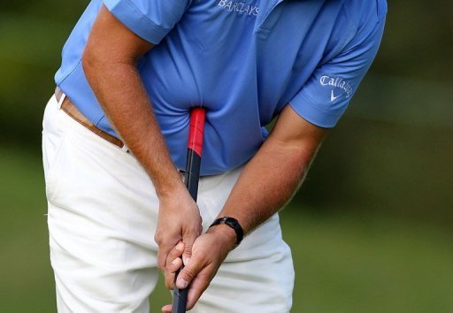 Phil Mickelson attempts a putt with a belly putter in 2011 Phil Mickelson attempts a putt with a belly putter in 2011