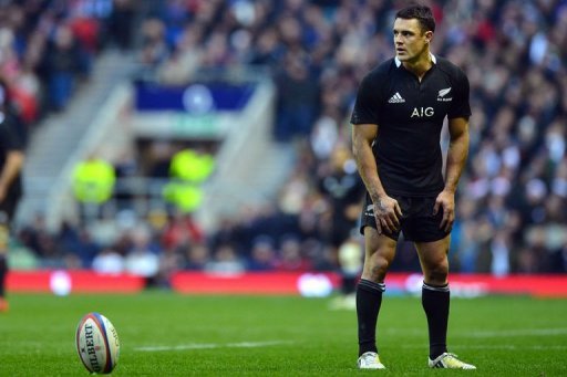 New Zealand All Blacks' fly half Dan Carter prepares to kick a conversion on December 1 New Zealand All Blacks' fly half Dan Carter prepares to kick a conversion on December 1