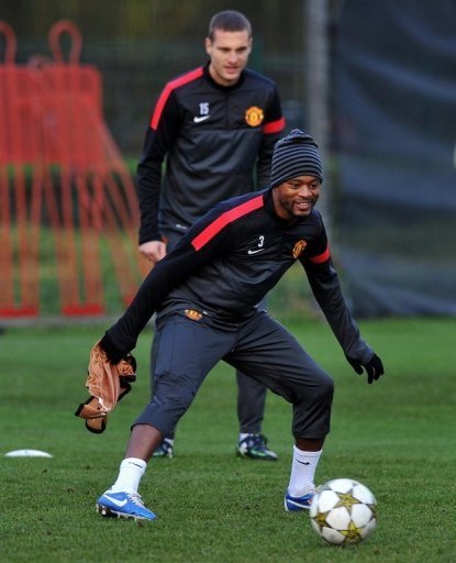 Serbian Nemanja Vidic, top, is not expected to feature against Cluj Serbian Nemanja Vidic, top, is not expected to feature against Cluj