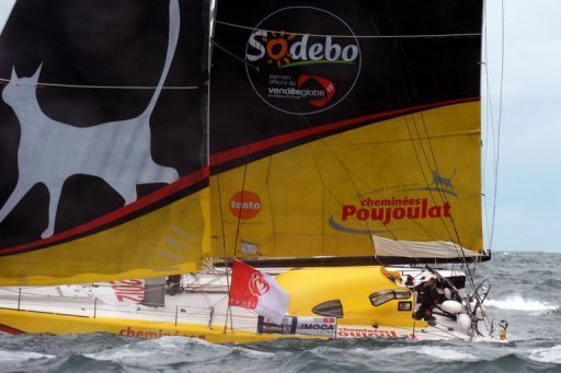 Bernard Stamm on his monohull Bernard Stamm on his monohull