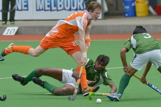 The third-ranked Dutch were on top throughout and led 3-1 at halftime before scoring twice more in the second half The third-ranked Dutch were on top throughout and led 3-1 at halftime before scoring twice more in the second half